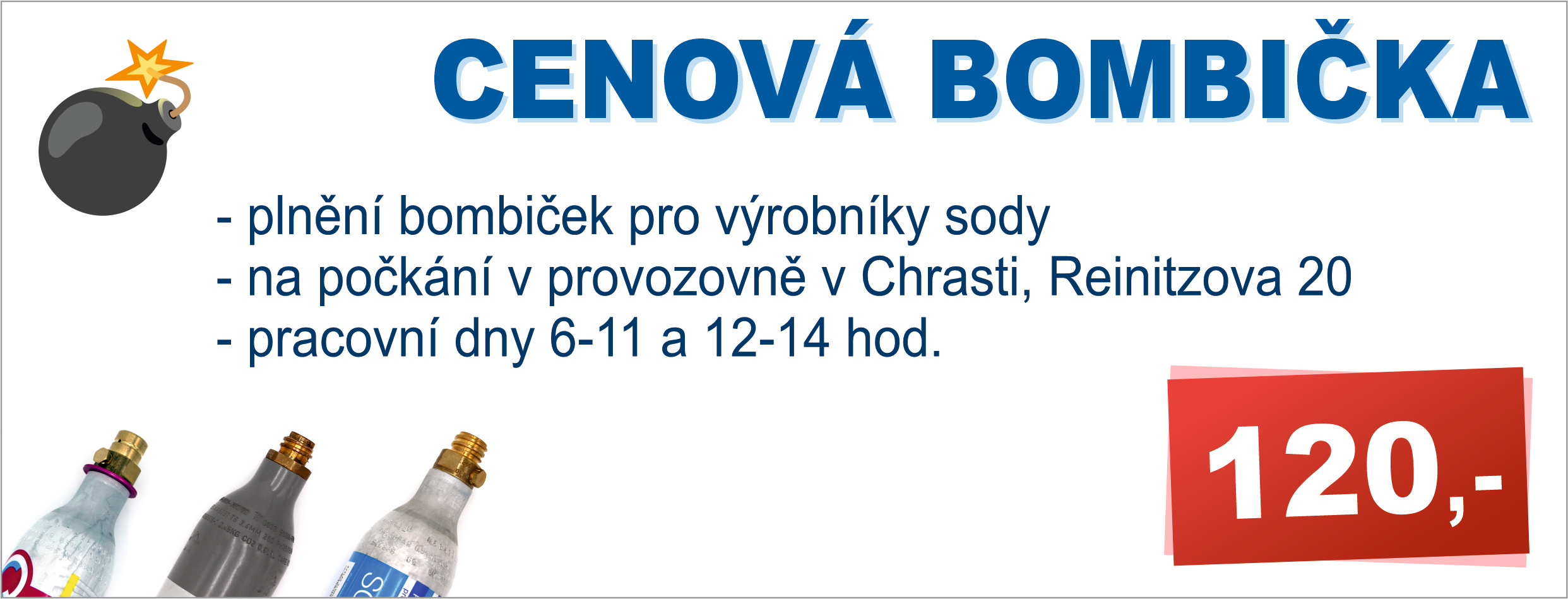 Náplně CO2 do bombiček pro výrobníky sody za 120 Kč